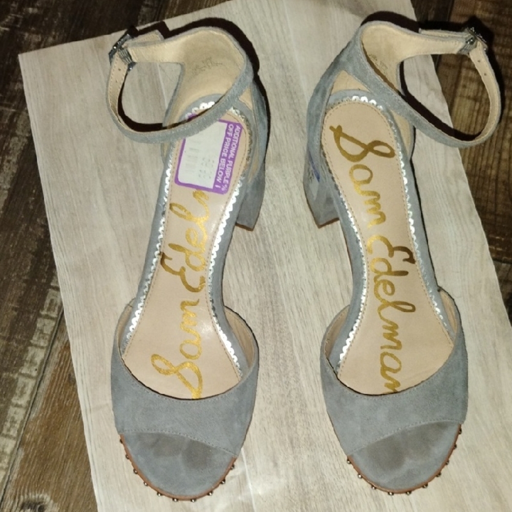 Sam Edelman Suede Gray Heels